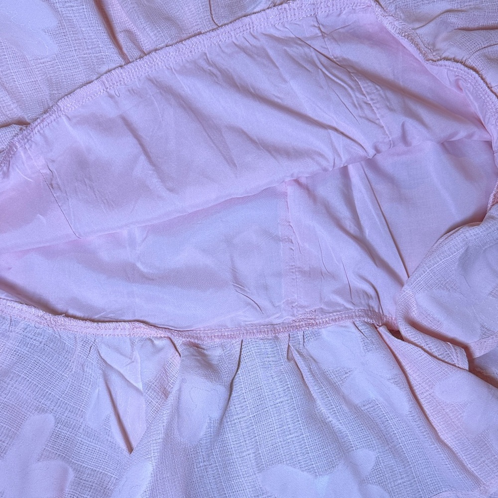 Pink Strapless Dress with Ruffle Hem - Picture 5 of 6